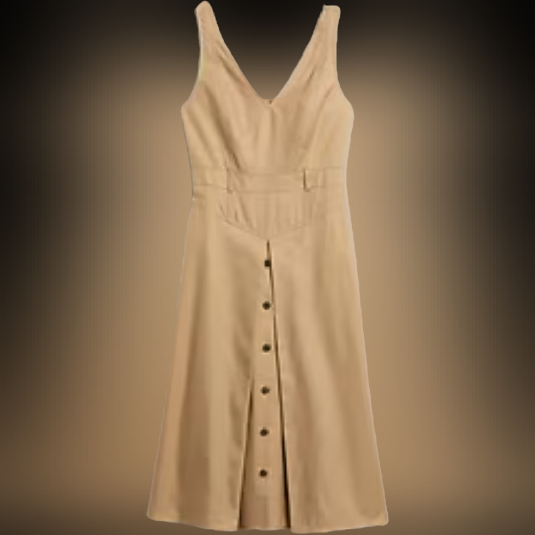 Banana Republic Tan Buttoned Jumper Dress